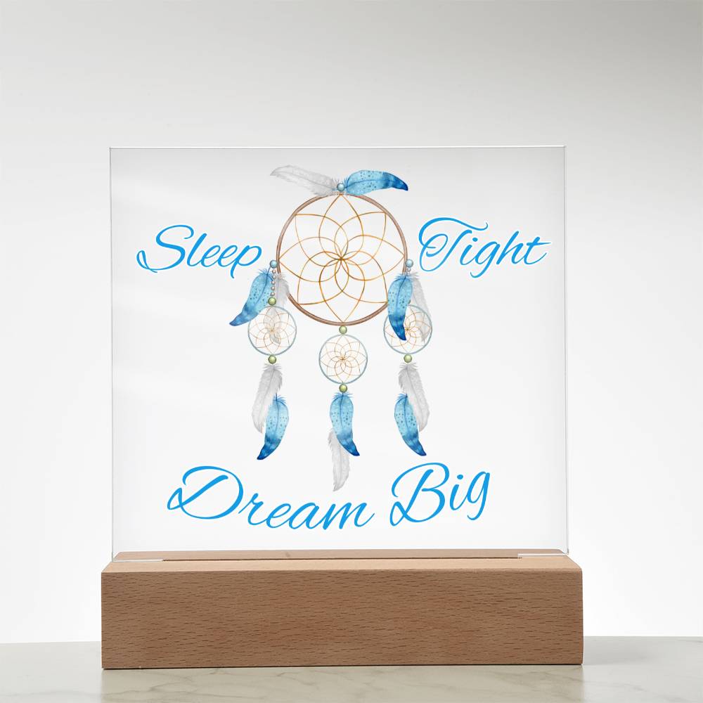 Magical Dreamcatcher Acrylic Night Light for Kids-blue color- Chase Dreams with Light
