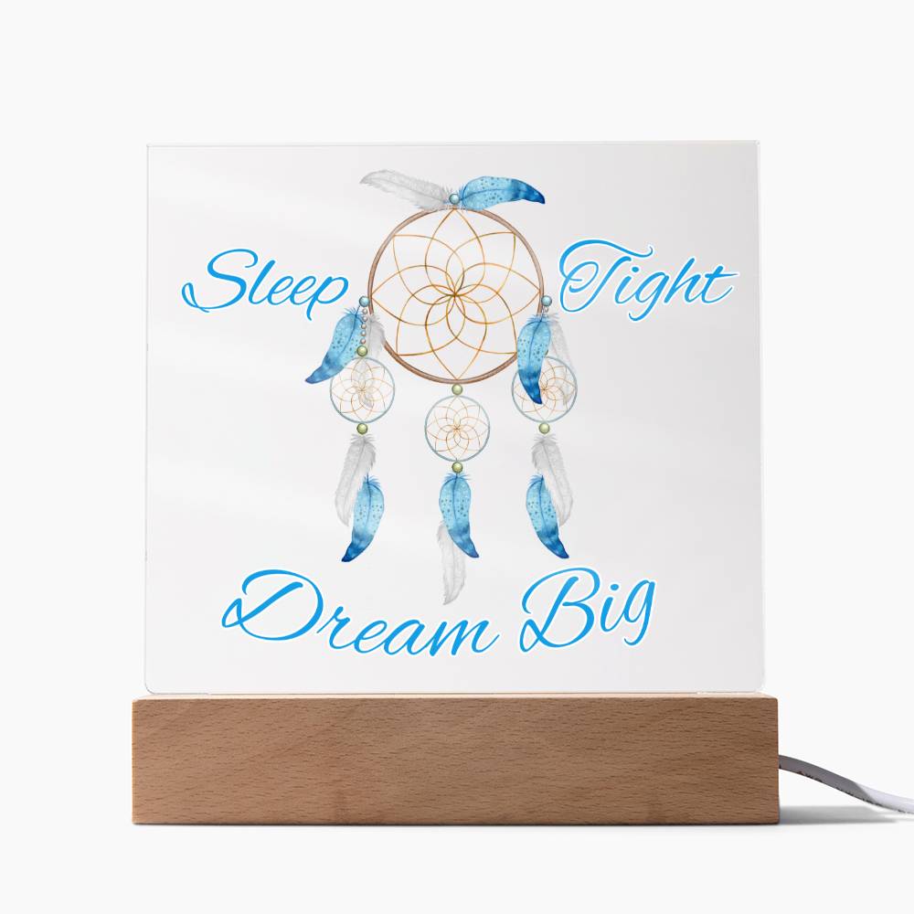 Magical Dreamcatcher Acrylic Night Light for Kids-blue color- Chase Dreams with Light
