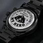 My Hero Dad - Engraved Black Chronograph Watch