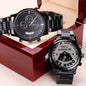 My Hero Dad - Engraved Black Chronograph Watch