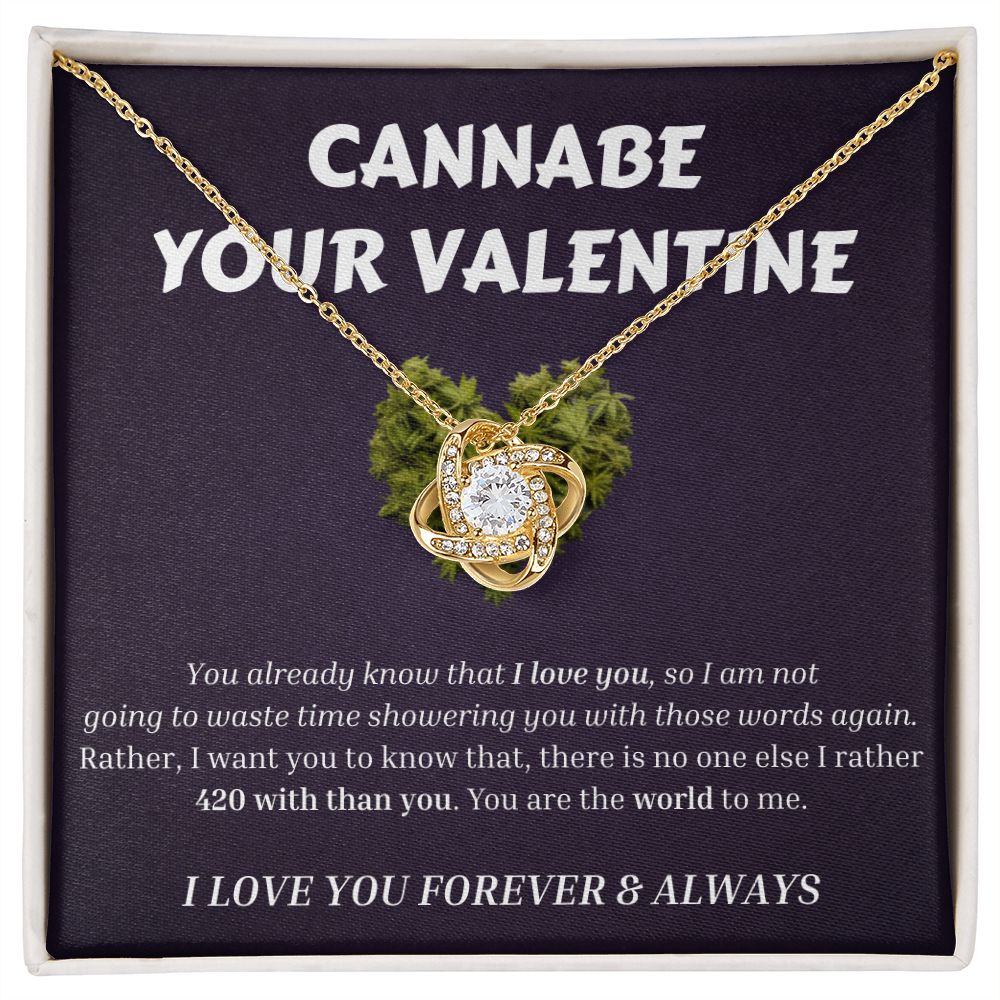 Weed CANNABE YOUR VALENTINE "I LOVE YOU FOREVER & ALWAYS" Necklace