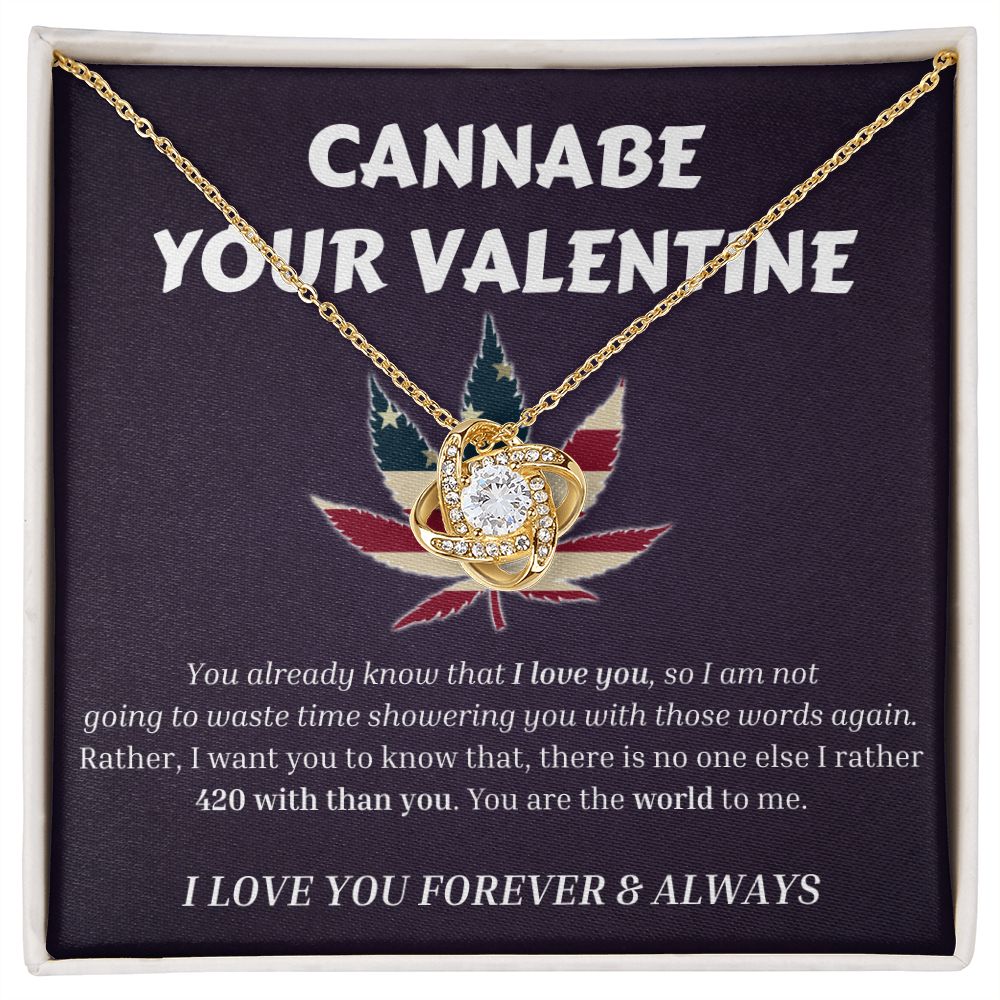 Weed CANNABE YOUR VALENTINE "I LOVE YOU FOREVER & ALWAYS" Necklace