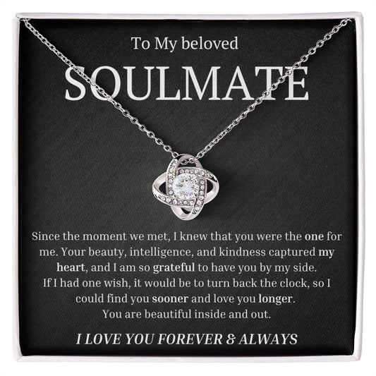 To My beloved soulmate Since the moment we met, I knew that you were the one for me Necklace