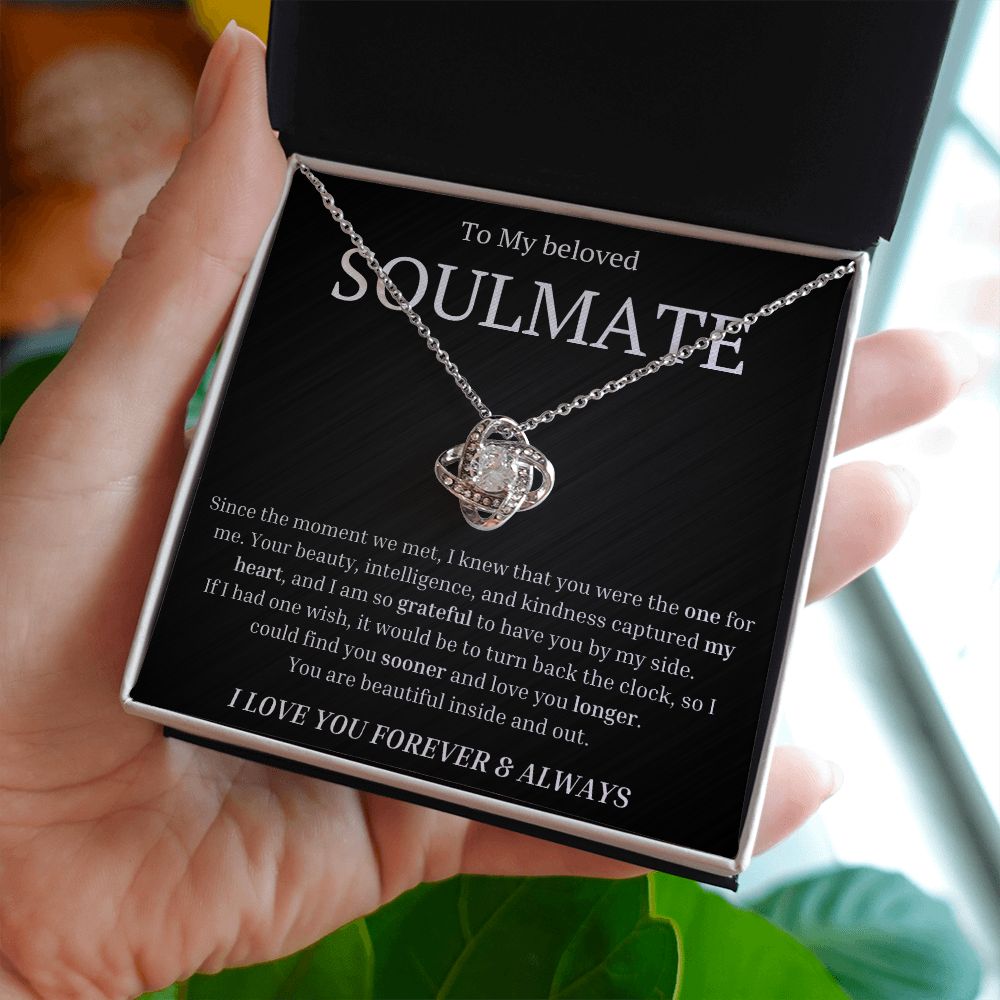 To My beloved soulmate Since the moment we met, I knew that you were the one for me Necklace