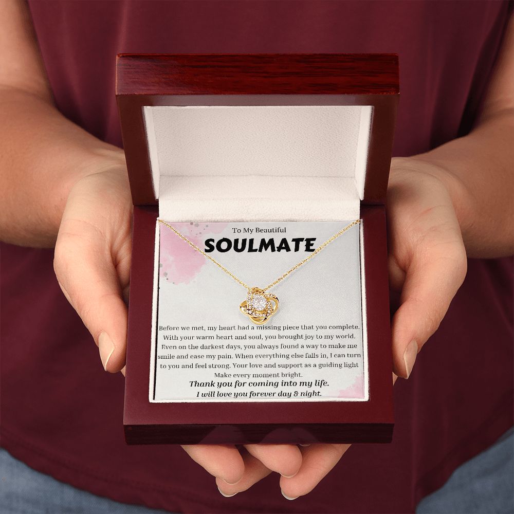 To My Soulmate Love Knot Necklace, Anniversary Gift for Soulmate, Soulmate Birthday, Soulmate Necklace, Valentines Day Gift For Soulmate