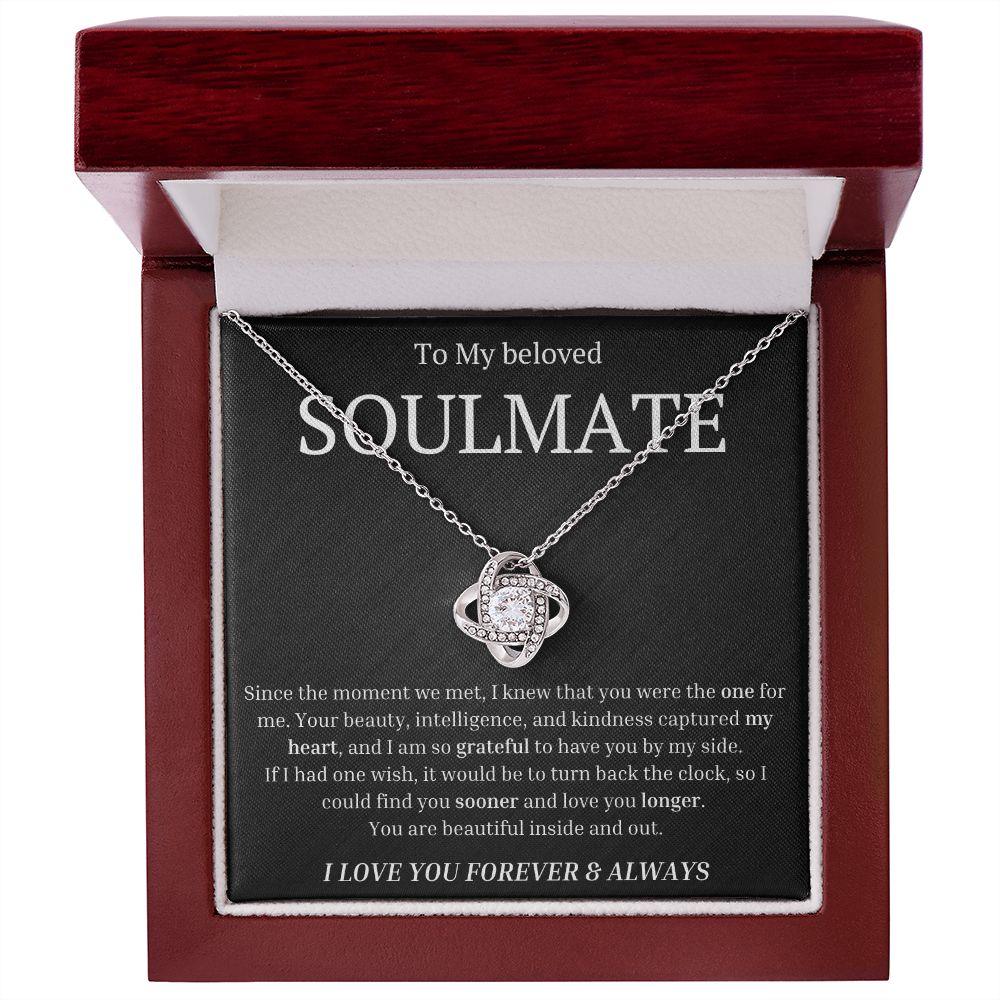 To My beloved soulmate Since the moment we met, I knew that you were the one for me Necklace