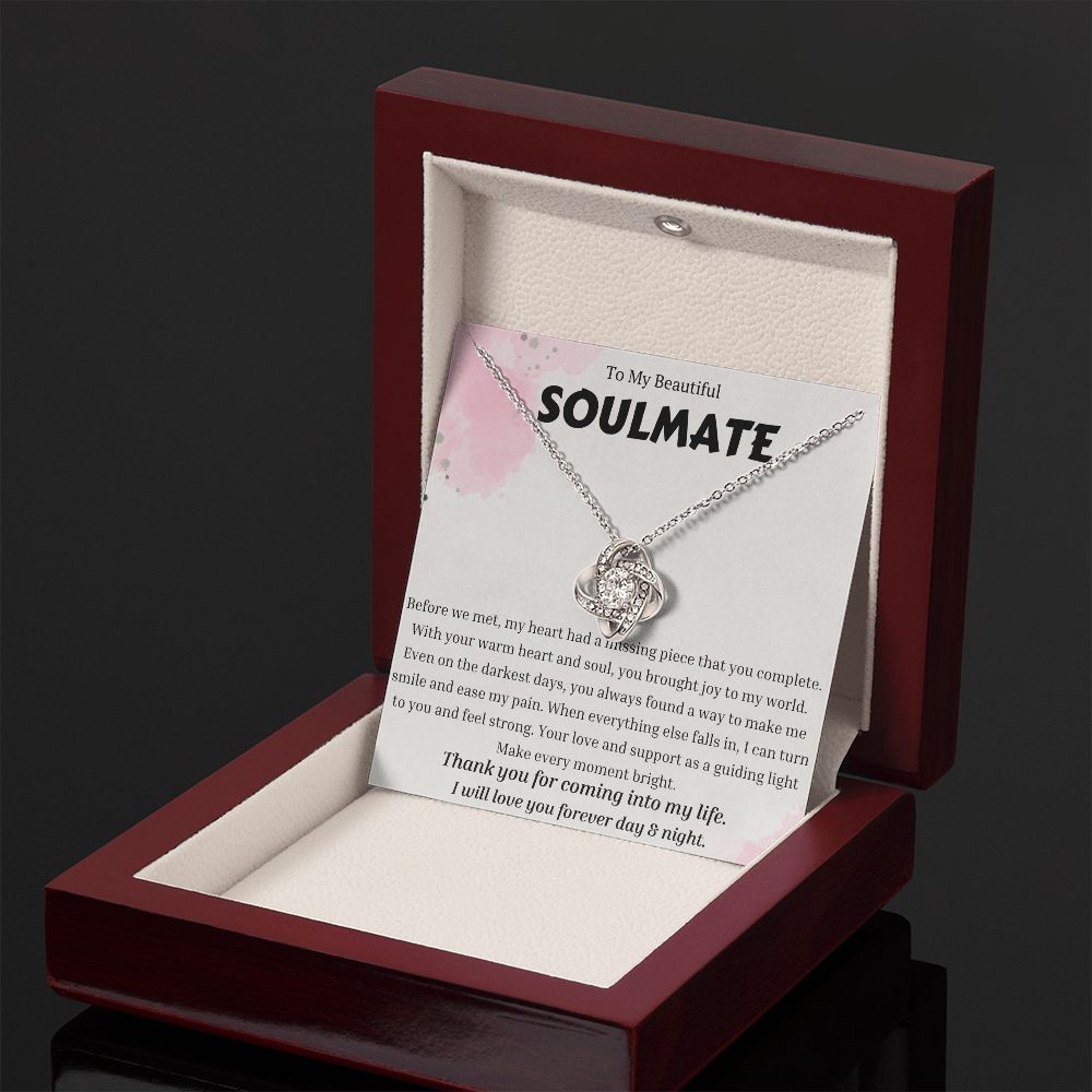 To My Soulmate Love Knot Necklace, Anniversary Gift for Soulmate, Soulmate Birthday, Soulmate Necklace, Valentines Day Gift For Soulmate