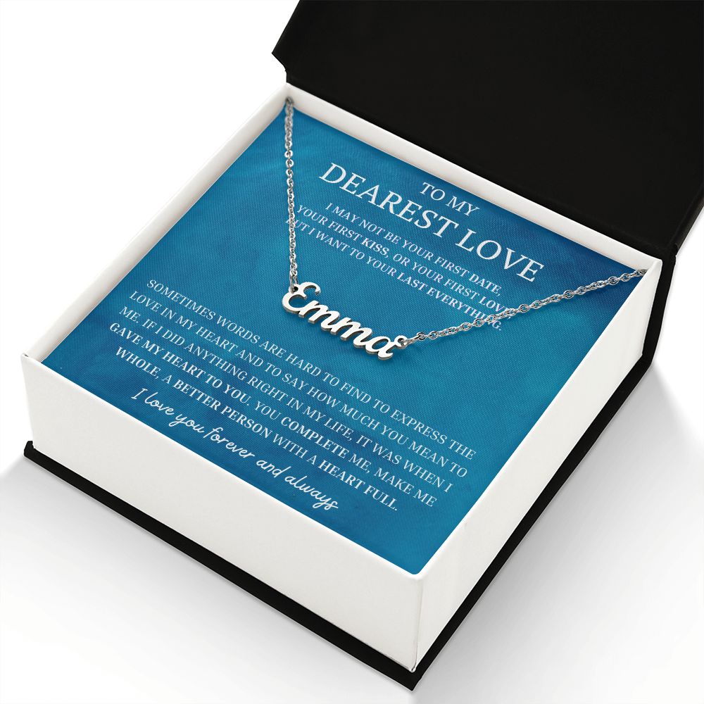 To My Dearest Love Personalized Name Necklace YOU COMPLETE ME, Anniversary Gift for SOULMATE , SOULMATE Birthday, SOULMATE Necklace, Valentines Day Gift For SOULMATE