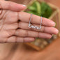 To My mom from your tummy Personalized Name Necklace