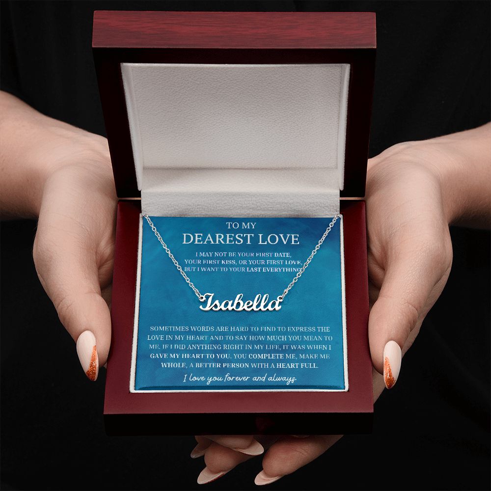 To My Dearest Love Personalized Name Necklace YOU COMPLETE ME, Anniversary Gift for SOULMATE , SOULMATE Birthday, SOULMATE Necklace, Valentines Day Gift For SOULMATE