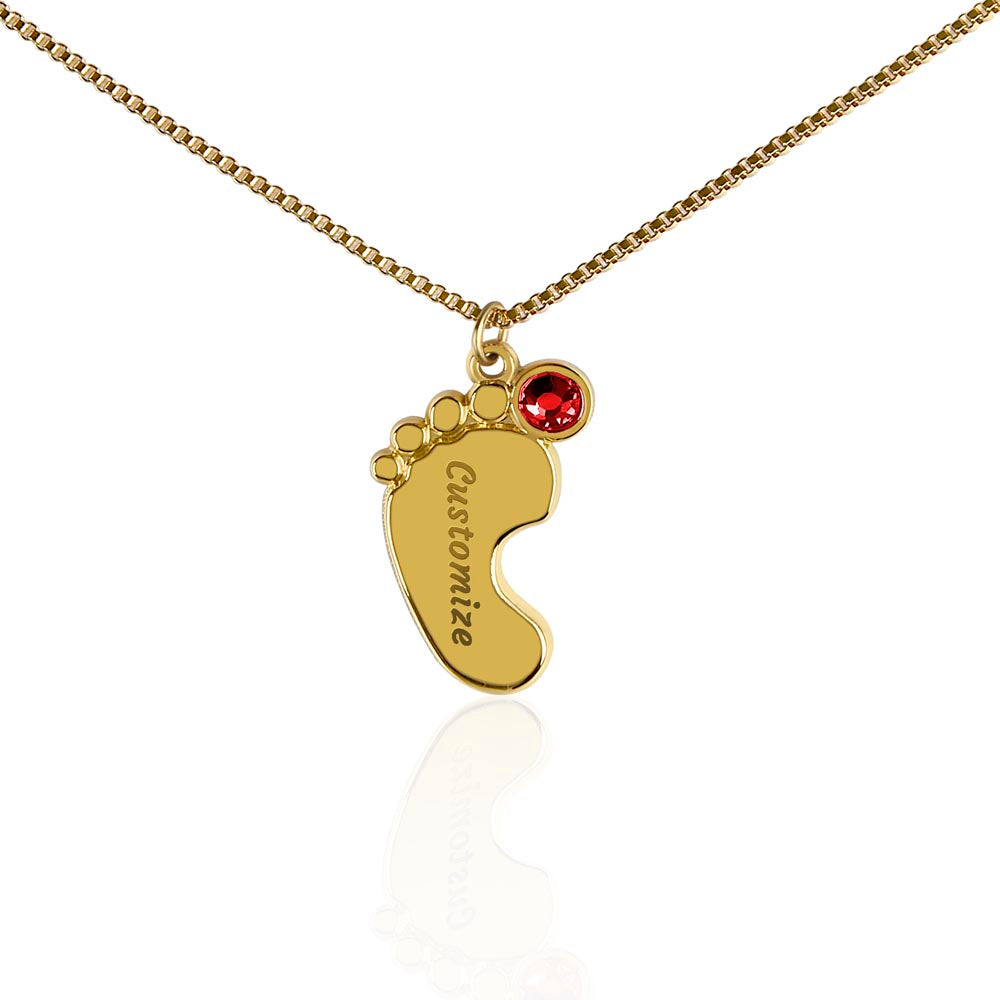 To My Mommy Mom to Be Custom Baby Feet Necklace with Birthstone, Baby Shower Gift, Expecting Mother Pregnancy Gift