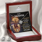 Gift4Happiness To My Daughter from Dad "if they whisper to you you can't withstand the storm whisper I am the storm" Earring & Necklace SET