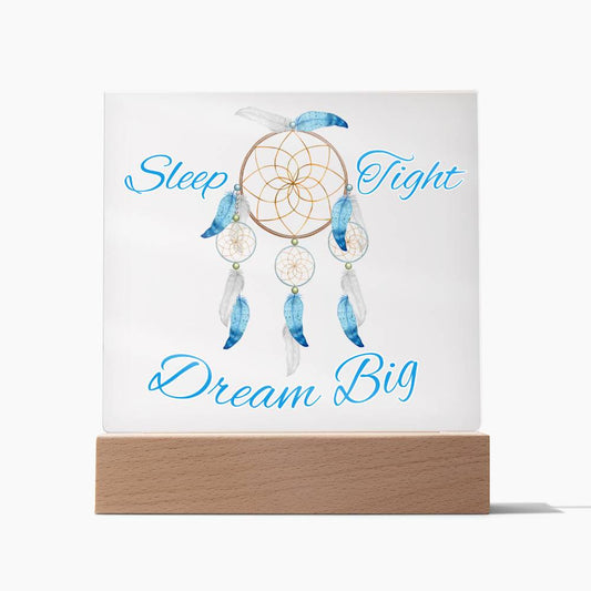 Magical Dreamcatcher Acrylic Night Light for Kids-blue color- Chase Dreams with Light