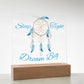 Magical Dreamcatcher Acrylic Night Light for Kids-blue color- Chase Dreams with Light