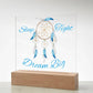 Magical Dreamcatcher Acrylic Night Light for Kids-blue color- Chase Dreams with Light