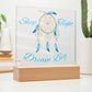 Magical Dreamcatcher Acrylic Night Light for Kids-blue color- Chase Dreams with Light