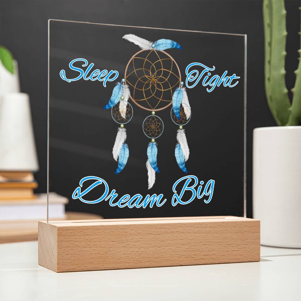 Magical Dreamcatcher Acrylic Night Light for Kids-blue color- Chase Dreams with Light