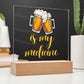 "Beer is my Medicine" Night Light, Acrylic Plaque Nightlight, Beer Lover Gift, Home Bar Decor, Man Cave Lighting