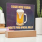 "I make beer vanish, what is your special skill? " Acrylic plaque with Night light add on, Unforgettable Gift for Brew Enthusiasts