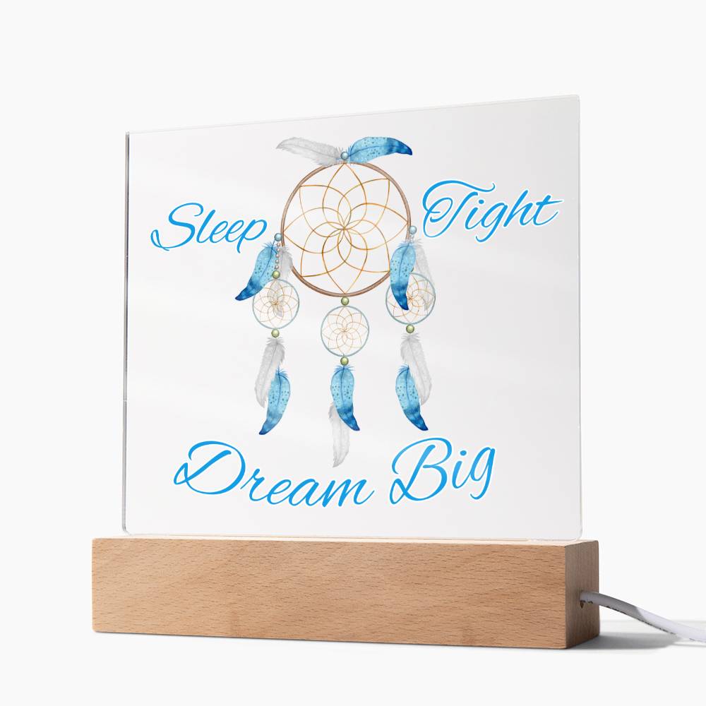 Magical Dreamcatcher Acrylic Night Light for Kids-blue color- Chase Dreams with Light