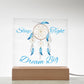 Magical Dreamcatcher Acrylic Night Light for Kids-blue color- Chase Dreams with Light