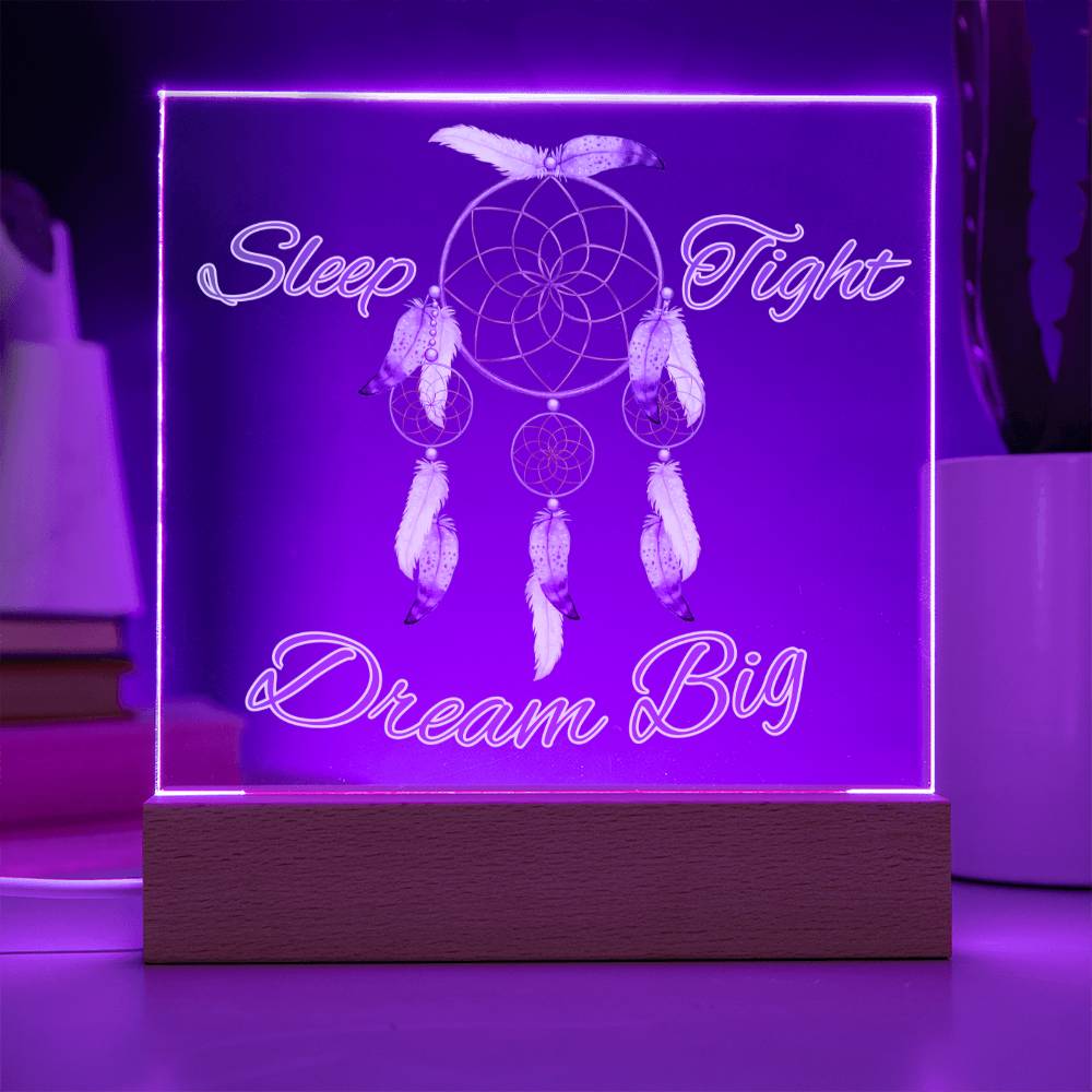 Magical Dreamcatcher Acrylic Night Light for Kids-blue color- Chase Dreams with Light