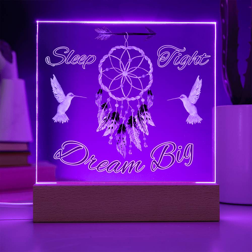Magical birds Dreamcatcher Acrylic Night Light for Kids - Chase Dreams with Light