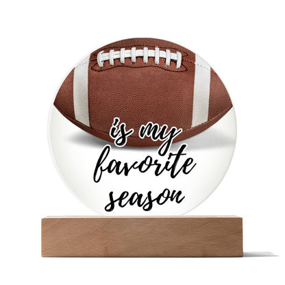 Enchanted Football Season Acrylic Plaque - Illuminated Nightlight for Sports Fans