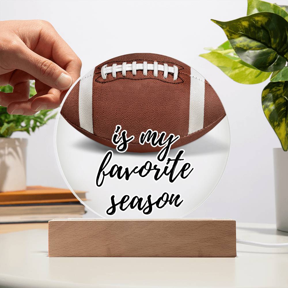 Enchanted Football Season Acrylic Plaque - Illuminated Nightlight for Sports Fans