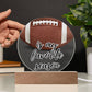 Enchanted Football Season Acrylic Plaque - Illuminated Nightlight for Sports Fans