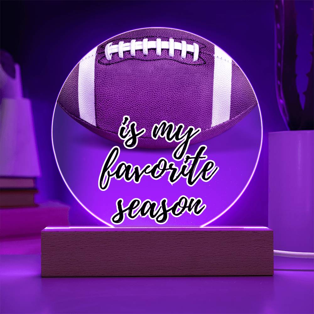 Enchanted Football Season Acrylic Plaque - Illuminated Nightlight for Sports Fans