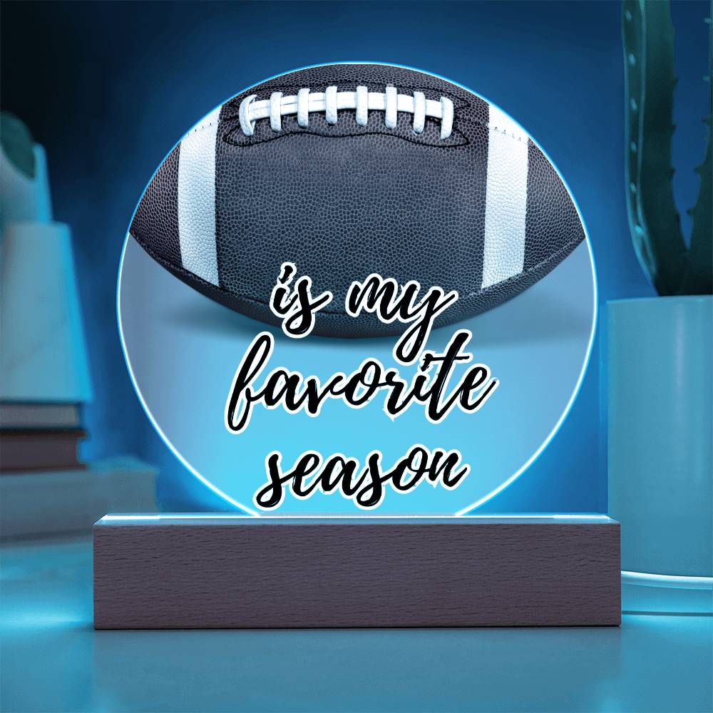 Enchanted Football Season Acrylic Plaque - Illuminated Nightlight for Sports Fans