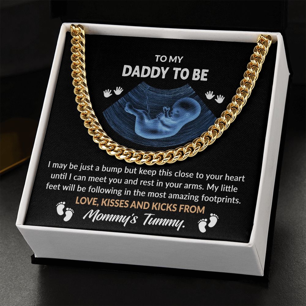 To My Daddy To Be keep this close to your heart Cuban Link Chain