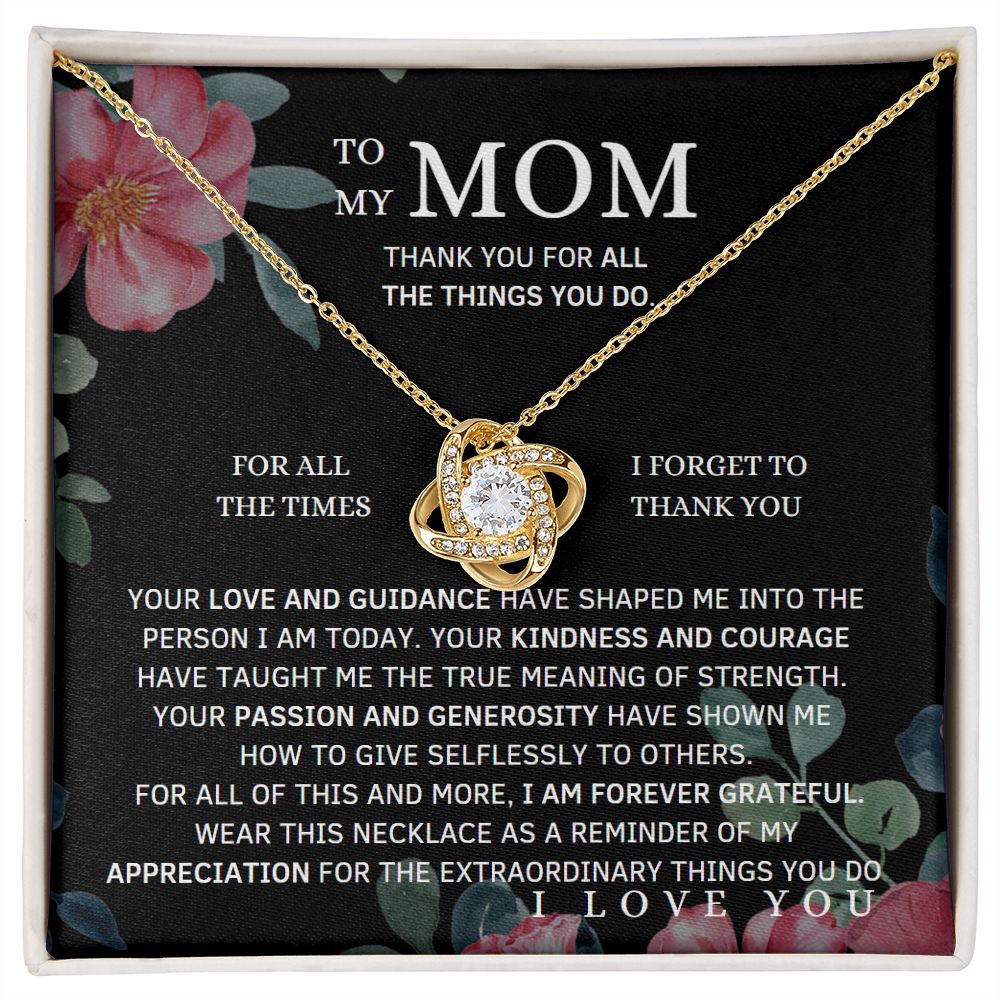 To My Mom Love  Necklace With Message Card Jewelry From Son Daughter Gift Anniversary Birthday Mothers day