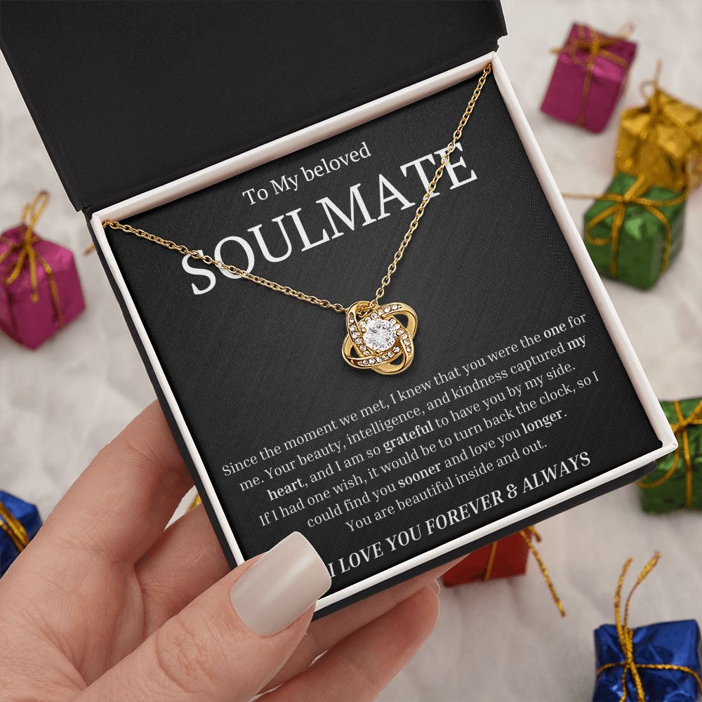 To My beloved soulmate Since the moment we met, I knew that you were the one for me Necklace