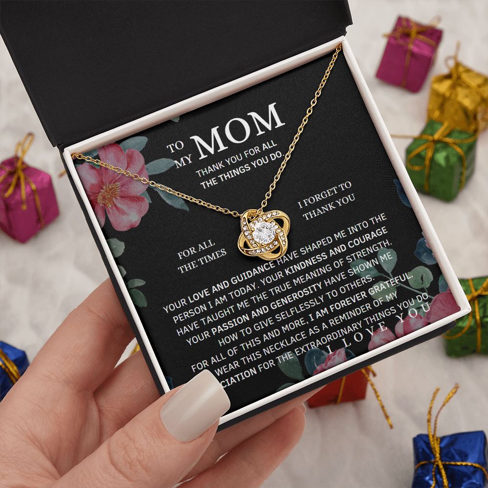 To My Mom Love  Necklace With Message Card Jewelry From Son Daughter Gift Anniversary Birthday Mothers day