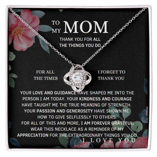 To My Mom Love  Necklace With Message Card Jewelry From Son Daughter Gift Anniversary Birthday Mothers day