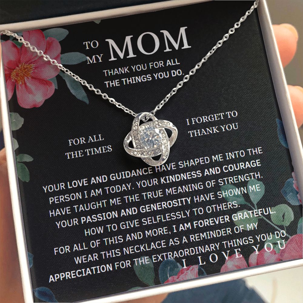 To My Mom Love  Necklace With Message Card Jewelry From Son Daughter Gift Anniversary Birthday Mothers day