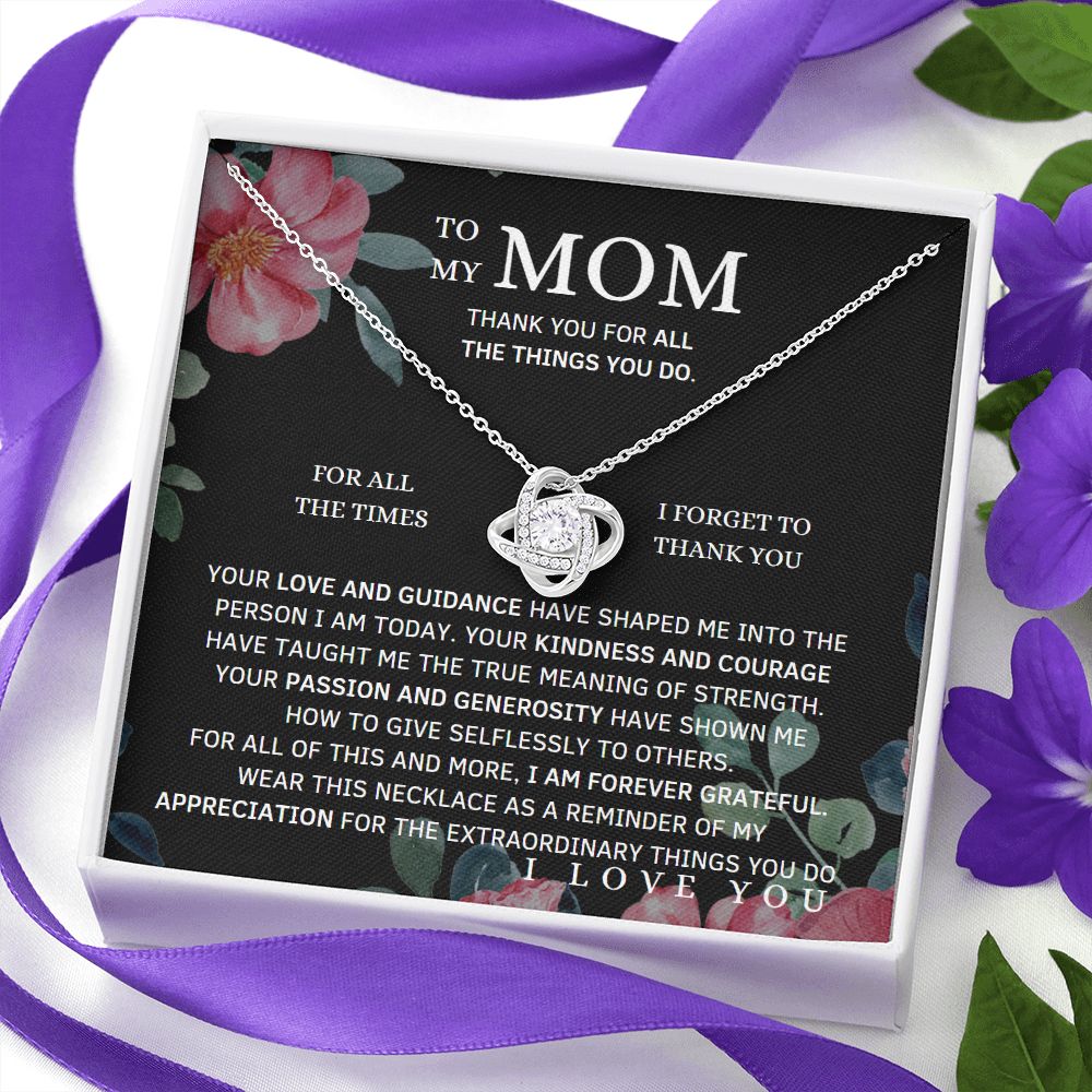 To My Mom Love  Necklace With Message Card Jewelry From Son Daughter Gift Anniversary Birthday Mothers day