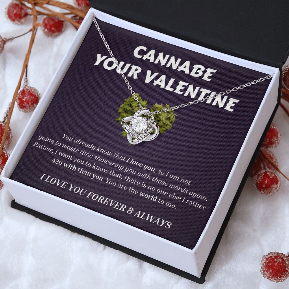 Weed CANNABE YOUR VALENTINE "I LOVE YOU FOREVER & ALWAYS" Necklace