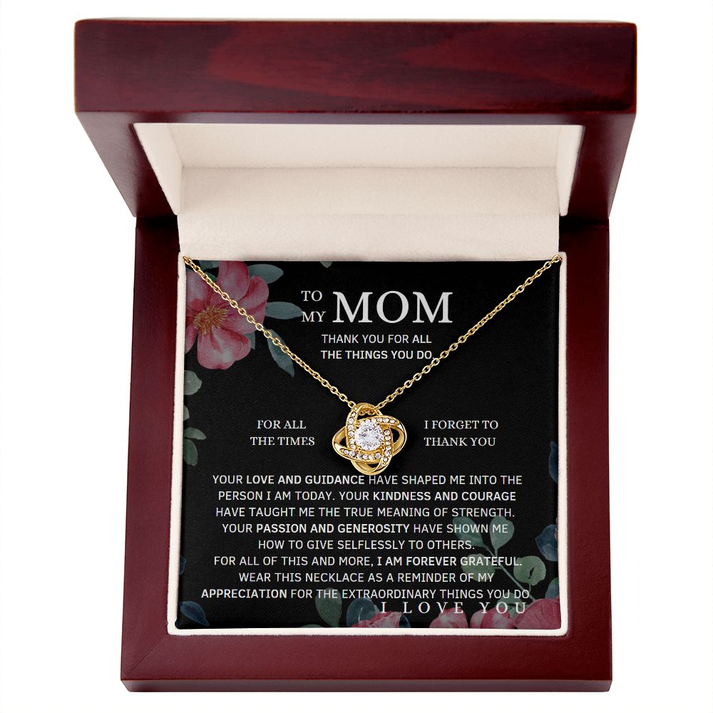 To My Mom Love  Necklace With Message Card Jewelry From Son Daughter Gift Anniversary Birthday Mothers day