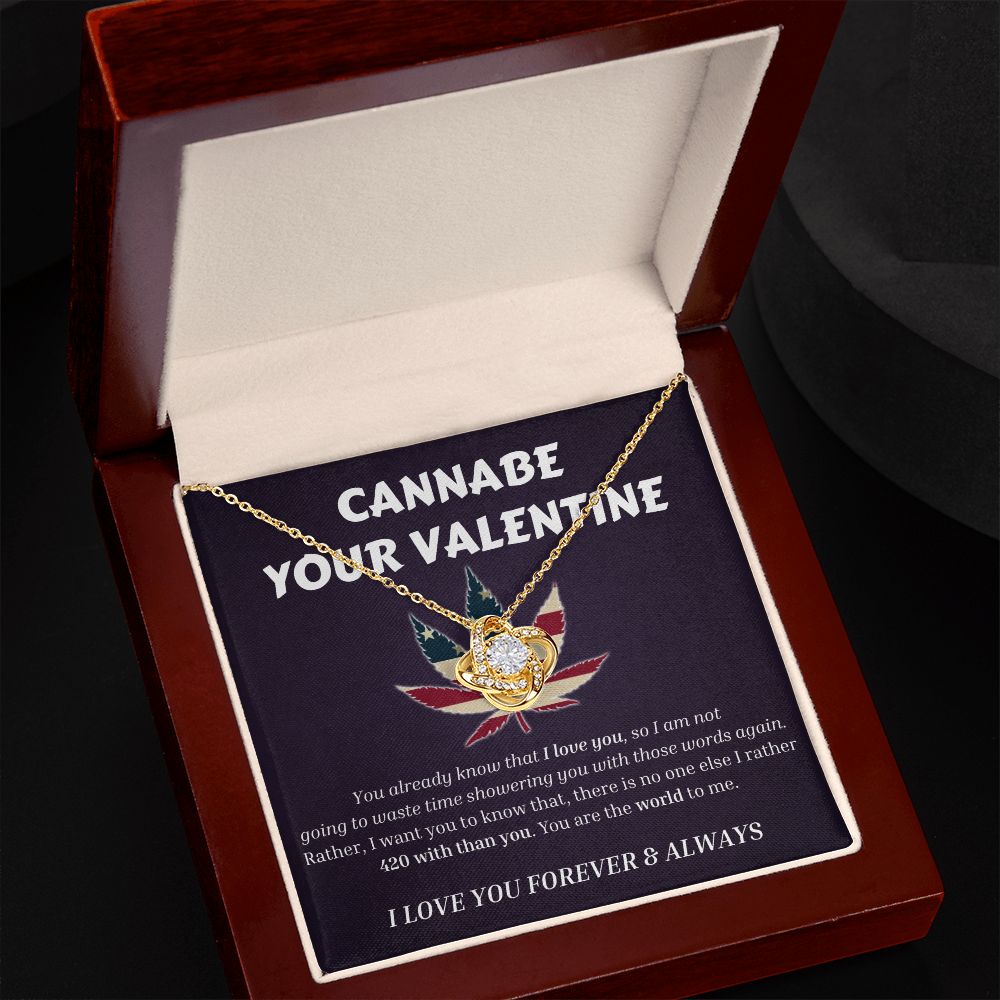 Weed CANNABE YOUR VALENTINE "I LOVE YOU FOREVER & ALWAYS" Necklace