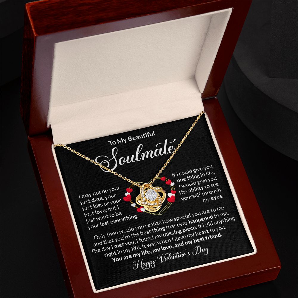 To My Soulmate Love Knot Necklace, Anniversary Gift for Soulmate, Soulmate Birthday, Soulmate Necklace, Valentines Day Gift For Soulmate