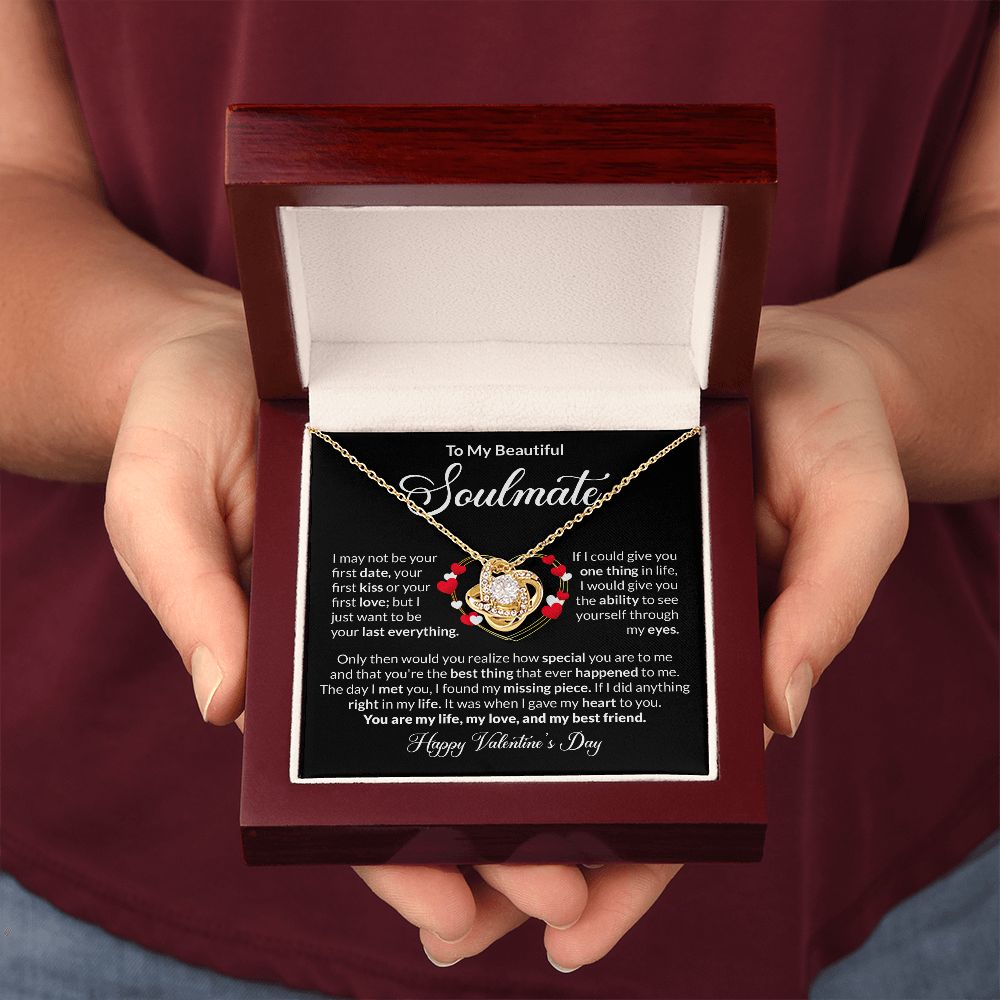 To My Soulmate Love Knot Necklace, Anniversary Gift for Soulmate, Soulmate Birthday, Soulmate Necklace, Valentines Day Gift For Soulmate