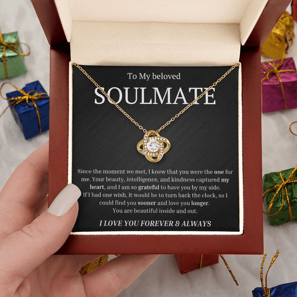 To My beloved soulmate Since the moment we met, I knew that you were the one for me Necklace