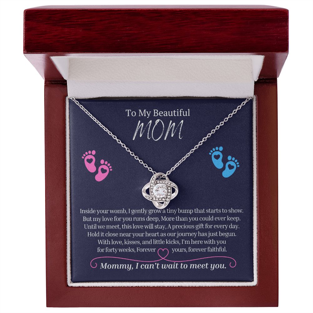 Products To My Mommy, Mom to Be, Love Knot Necklace, Baby Shower Gift, Expecting Mother Pregnancy Gift