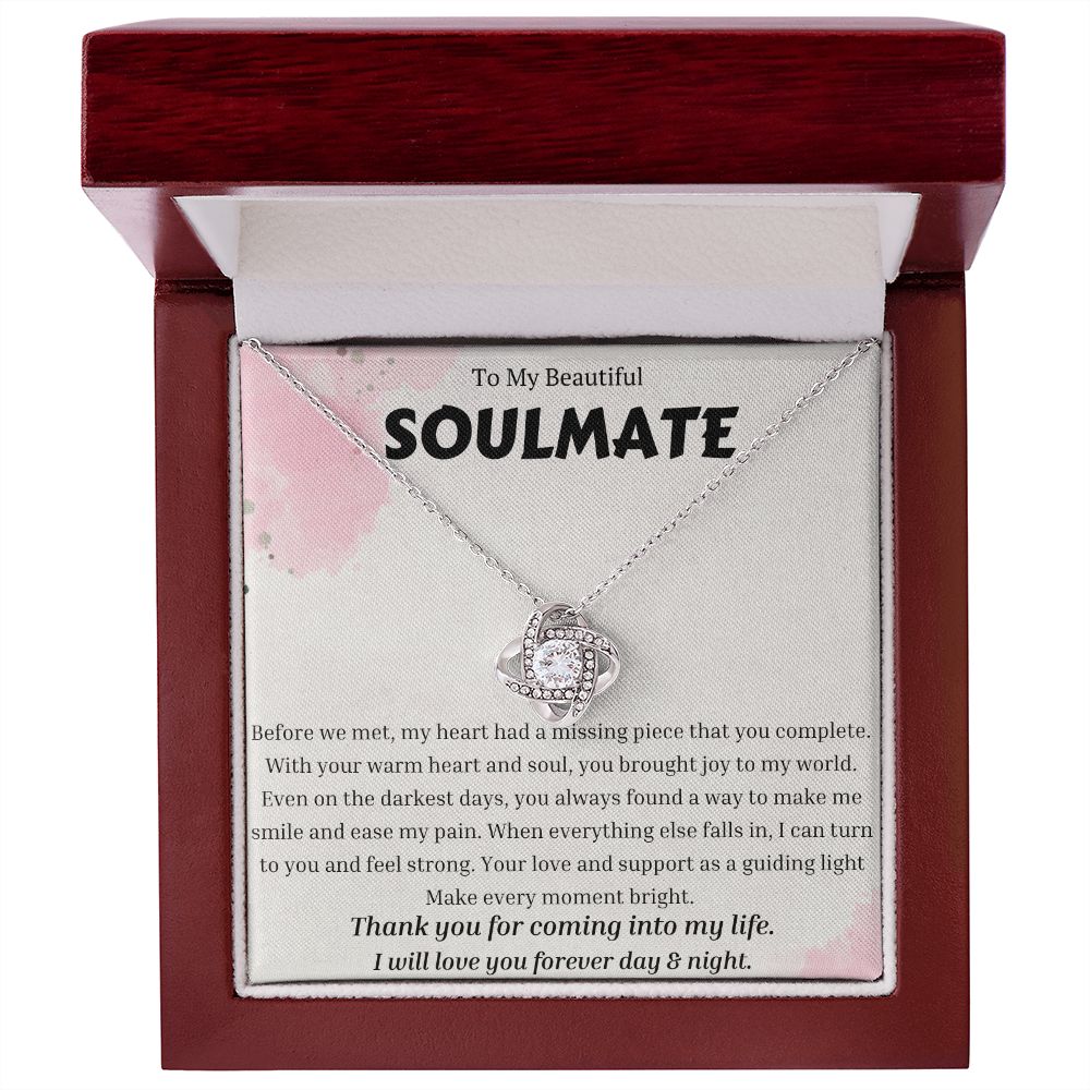 To My Soulmate Love Knot Necklace, Anniversary Gift for Soulmate, Soulmate Birthday, Soulmate Necklace, Valentines Day Gift For Soulmate