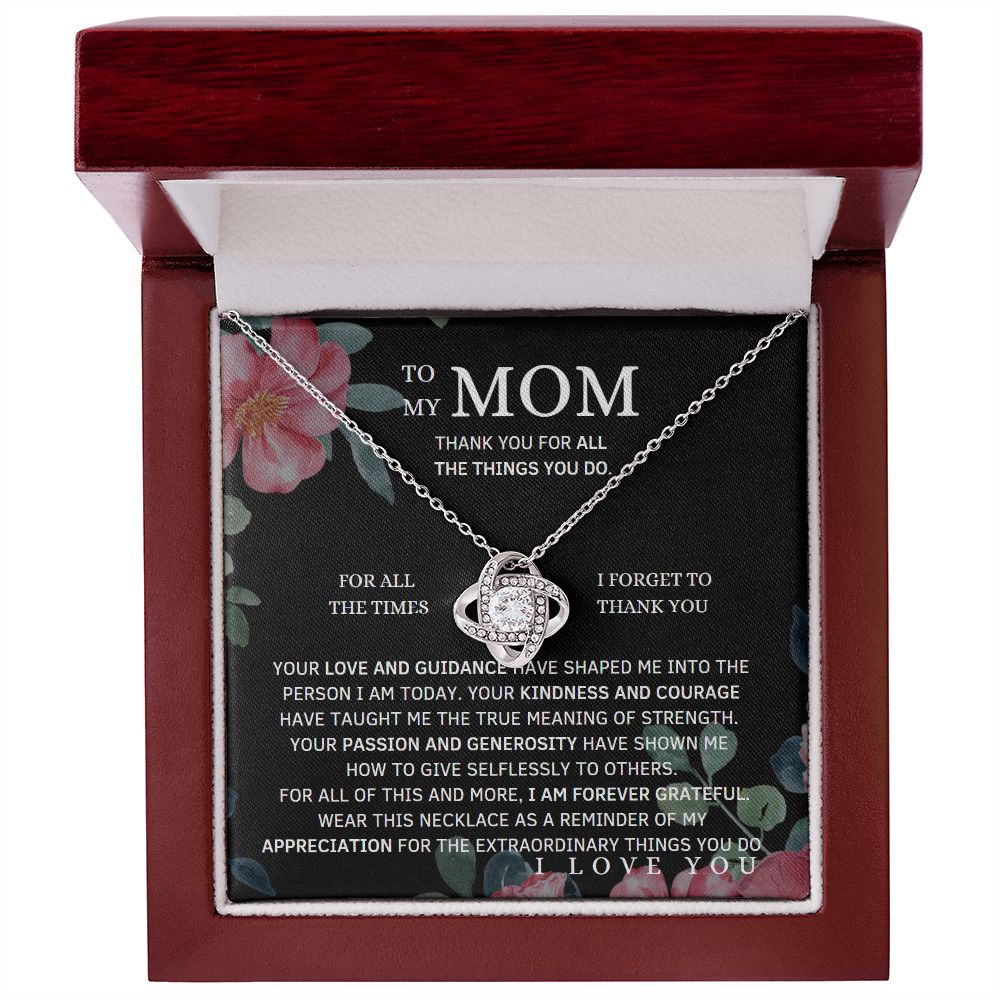 To My Mom Love  Necklace With Message Card Jewelry From Son Daughter Gift Anniversary Birthday Mothers day