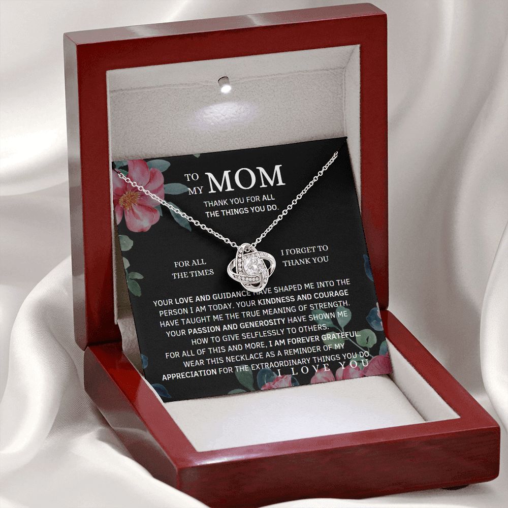 To My Mom Love  Necklace With Message Card Jewelry From Son Daughter Gift Anniversary Birthday Mothers day