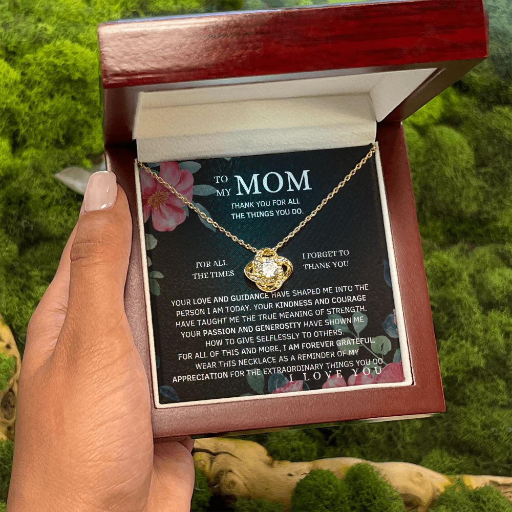 To My Mom Love  Necklace With Message Card Jewelry From Son Daughter Gift Anniversary Birthday Mothers day